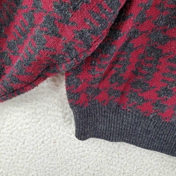 Vtg Golf Motif Knit Sweater Mens XL Maroon Red Gray Embroidered Crewneck L/S - Picture 8 of 11